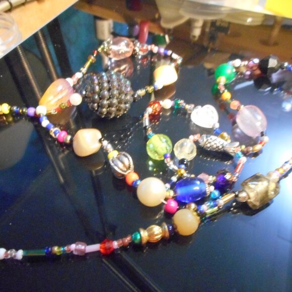 HandCrafted Necklace about 30"  ...… variety of colors - Picture 3 of 7
